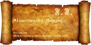Miserovszki Megyer névjegykártya